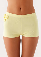 Aliah Knit Shorts - Yellow