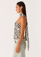 Anais Scraf Top - Zebra