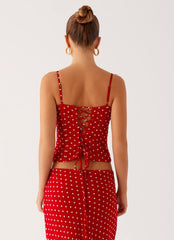 Bendita Top - Red Polka Dot
