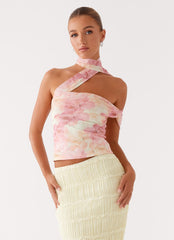 Christal Scarf Top - Floral Print