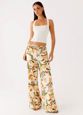 Dalida Linen Pants - Floral Print