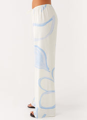 Deacon Low Rise Pants - Bloom Wave Print