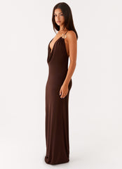 Game Player Maxi Dress - Chocolate