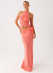 Jayce Maxi Skirt - Salmon