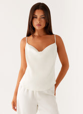 Kaia Cowl Neck Top - Butter