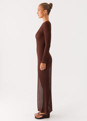 Kerri Knit Maxi Dress - Dark Chocolate