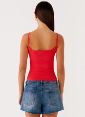Ofira Knit Tank Top - Red Floral