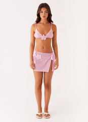 Palazzo Crochet Wrap Skirt - Pink