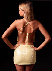 Nostalgic Nights Sequin Top - Lemon Spritz