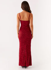 Rosa Corset Maxi Dress - Red