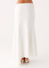 Tayah Asymmetrical Maxi Skirt - White