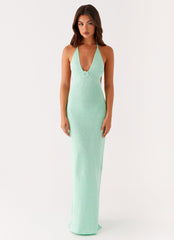 Tropez Knit Maxi Dress - Pastel Green