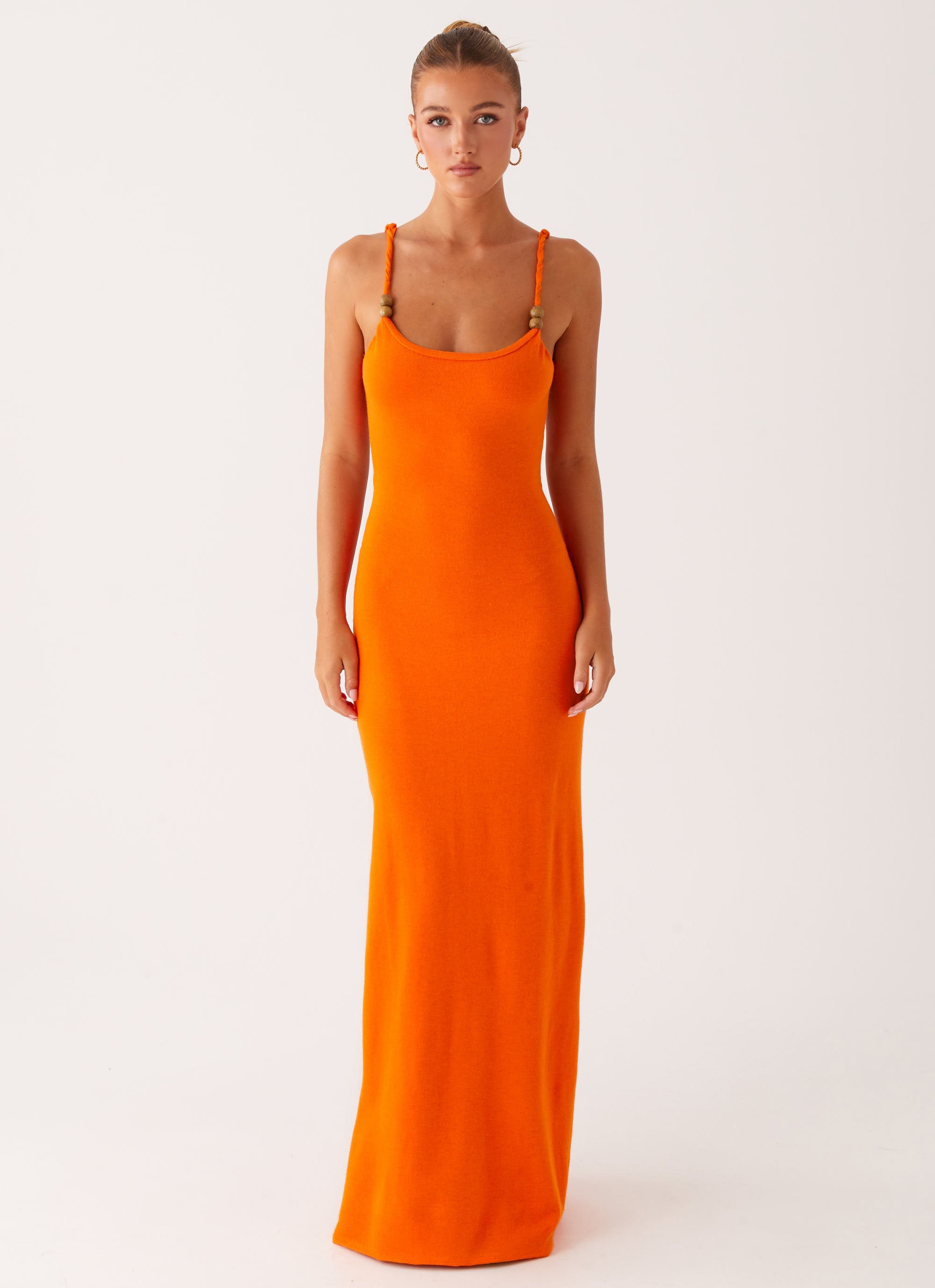 Elaina Knit Maxi Dress - Orange