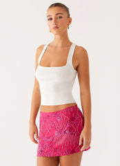 Adored By You Mini Skirt - Fuschia