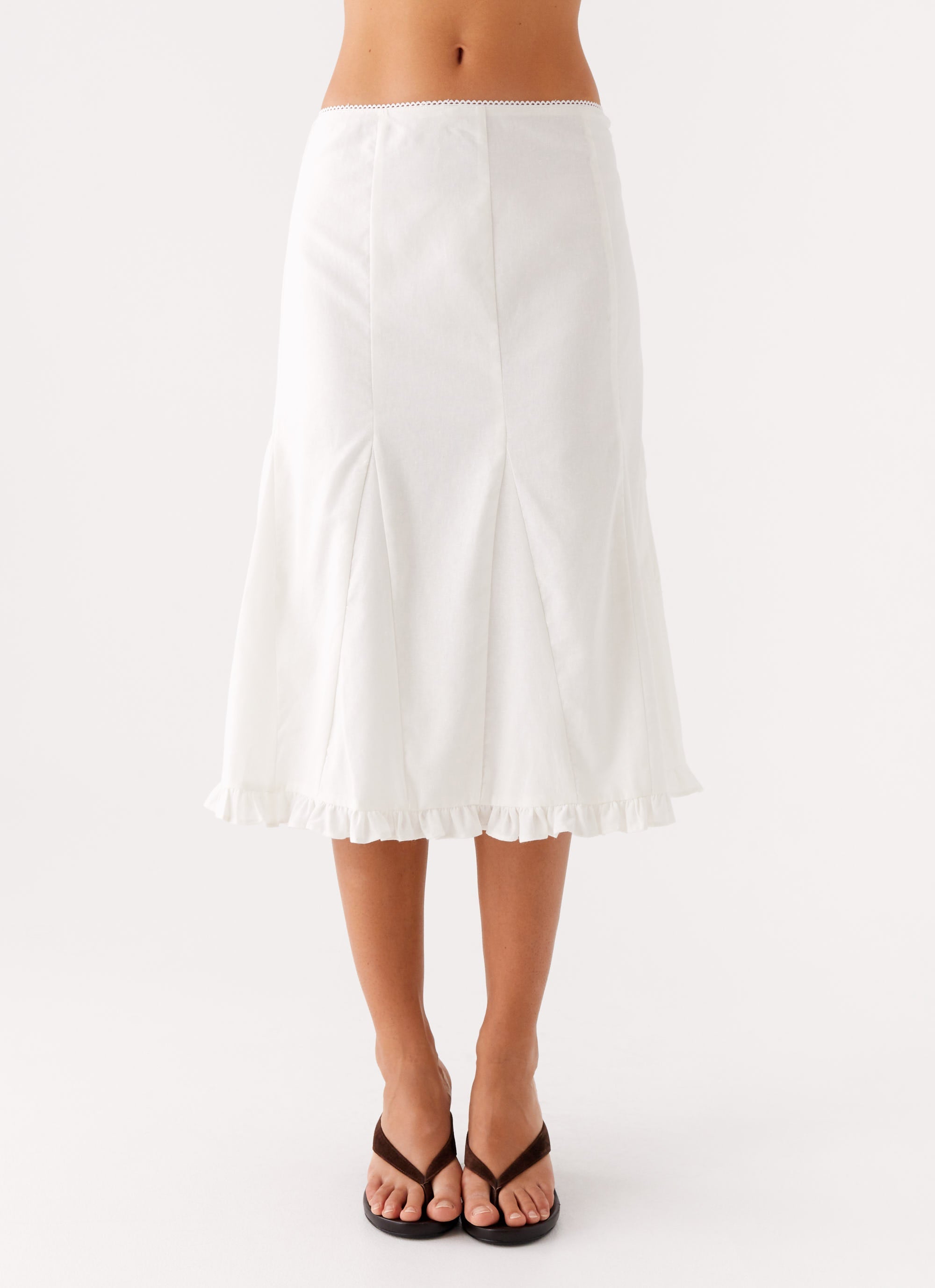 Alec Midi Skirt - White