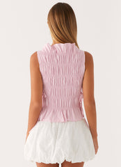 Alysa Shirred Top - Pink