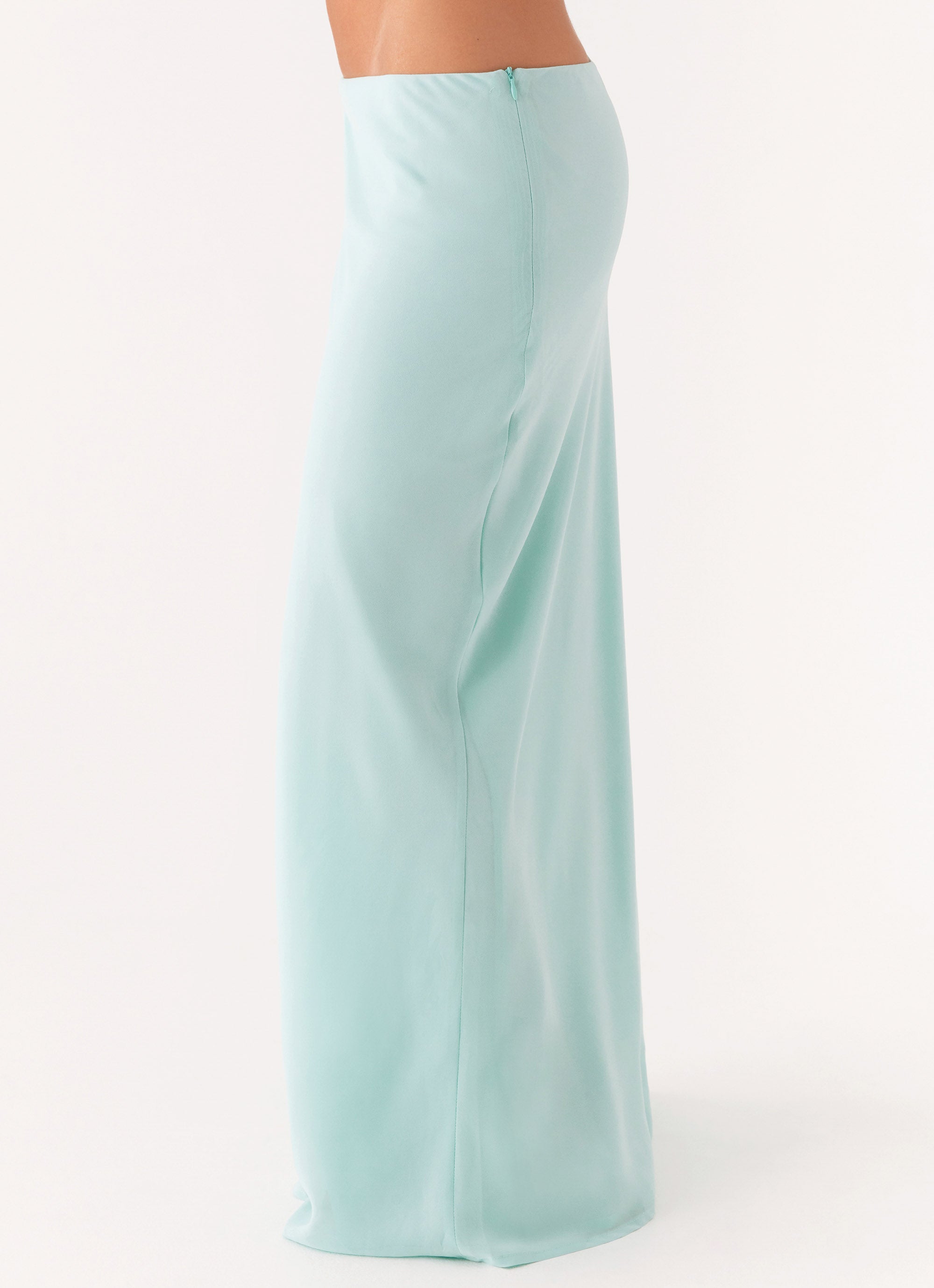 Another Life Chiffon Maxi Skirt - Pale Blue