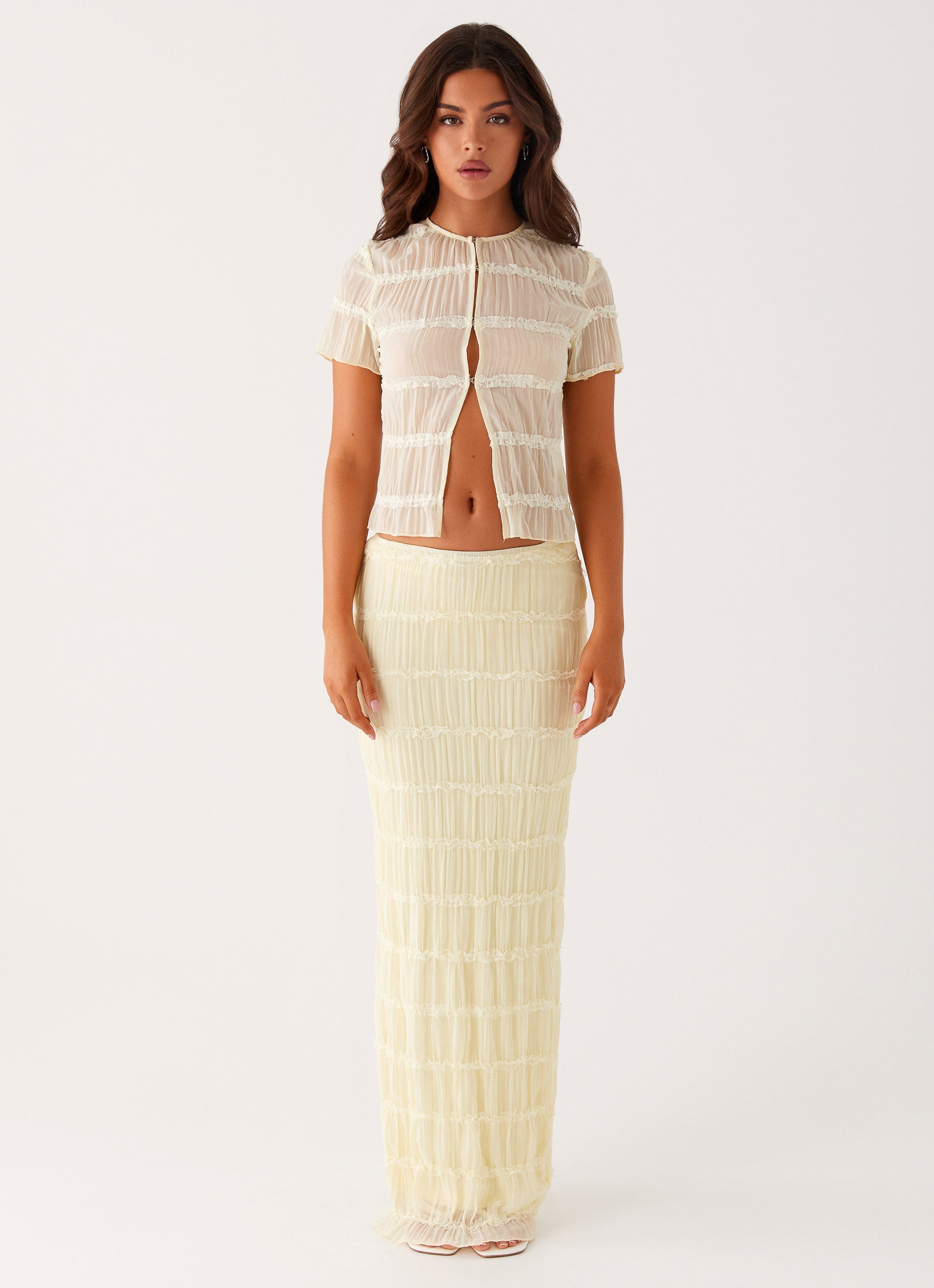 Daydreaming Low Rise Maxi Skirt - Yellow