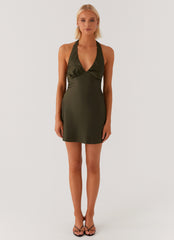 Heavy Hearted Mini Dress - Khaki