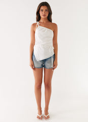 Joanne One Shouder Top - White