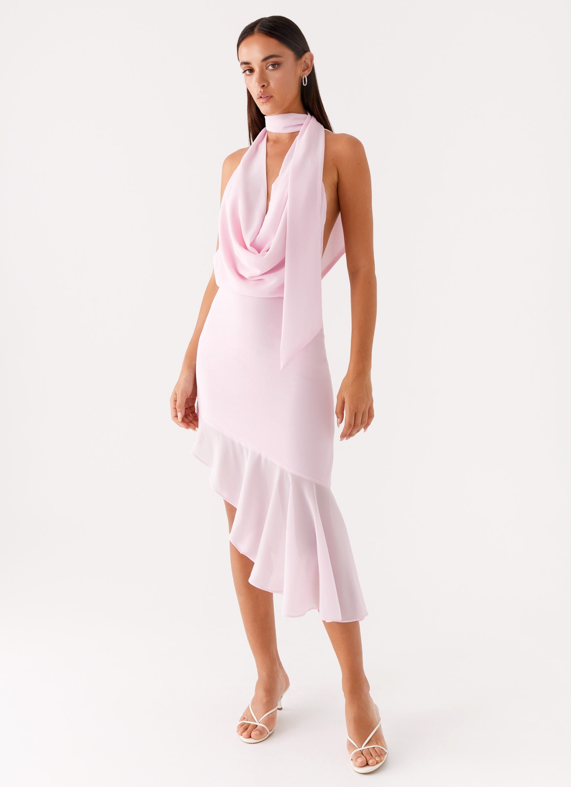 Layna Scarf Midi Dress - Pink