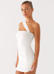 Lena Ruched Mini Dress - Ivory