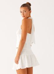 Let's Pretend Halterneck Top - White