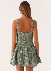 Lucie Linen Mini Dress - Cloud Nine Floral