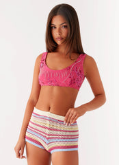 Mercer Sequin Bralette - Fuchsia