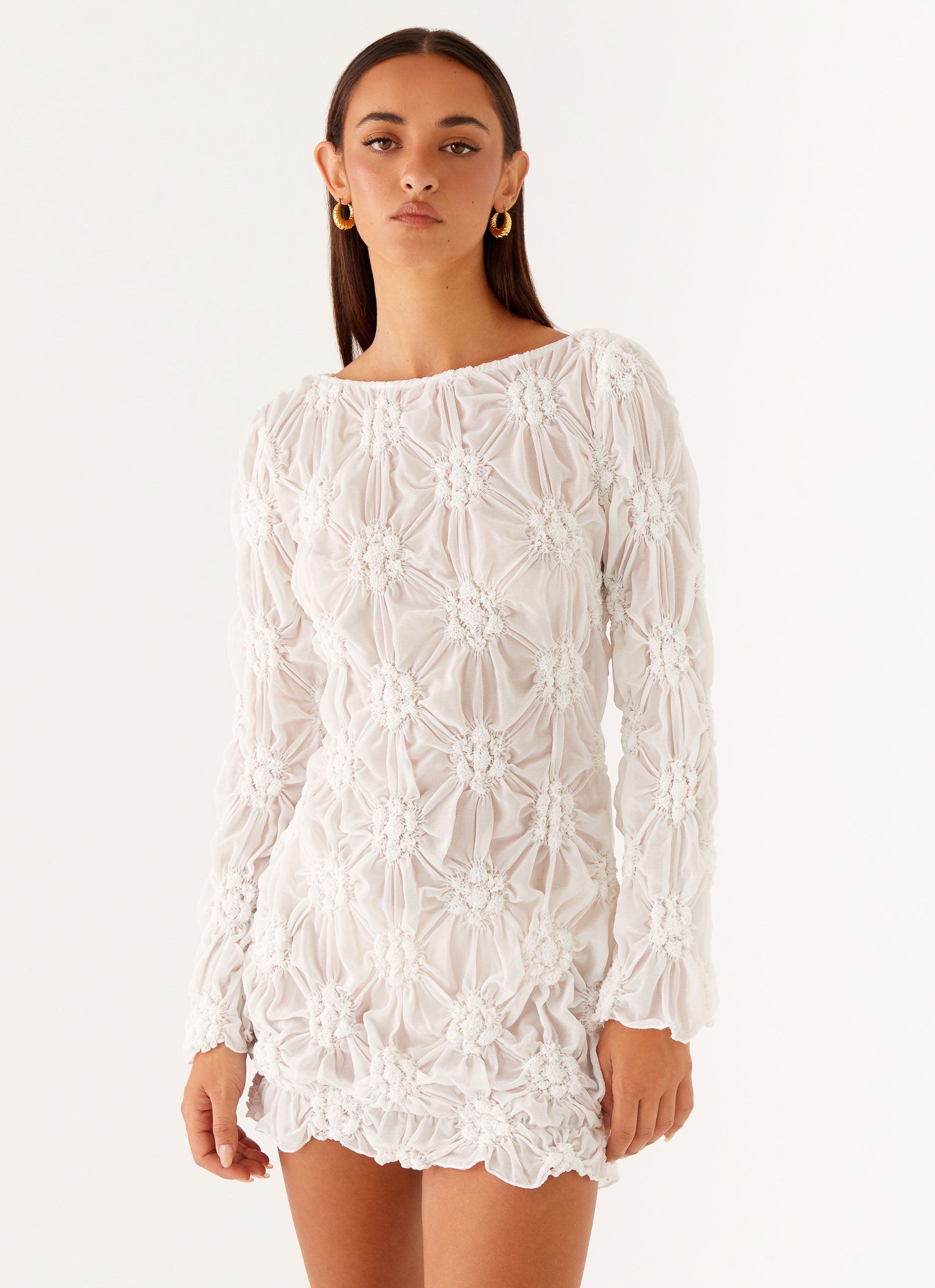 Mia Long Sleeve Dress - Ivory