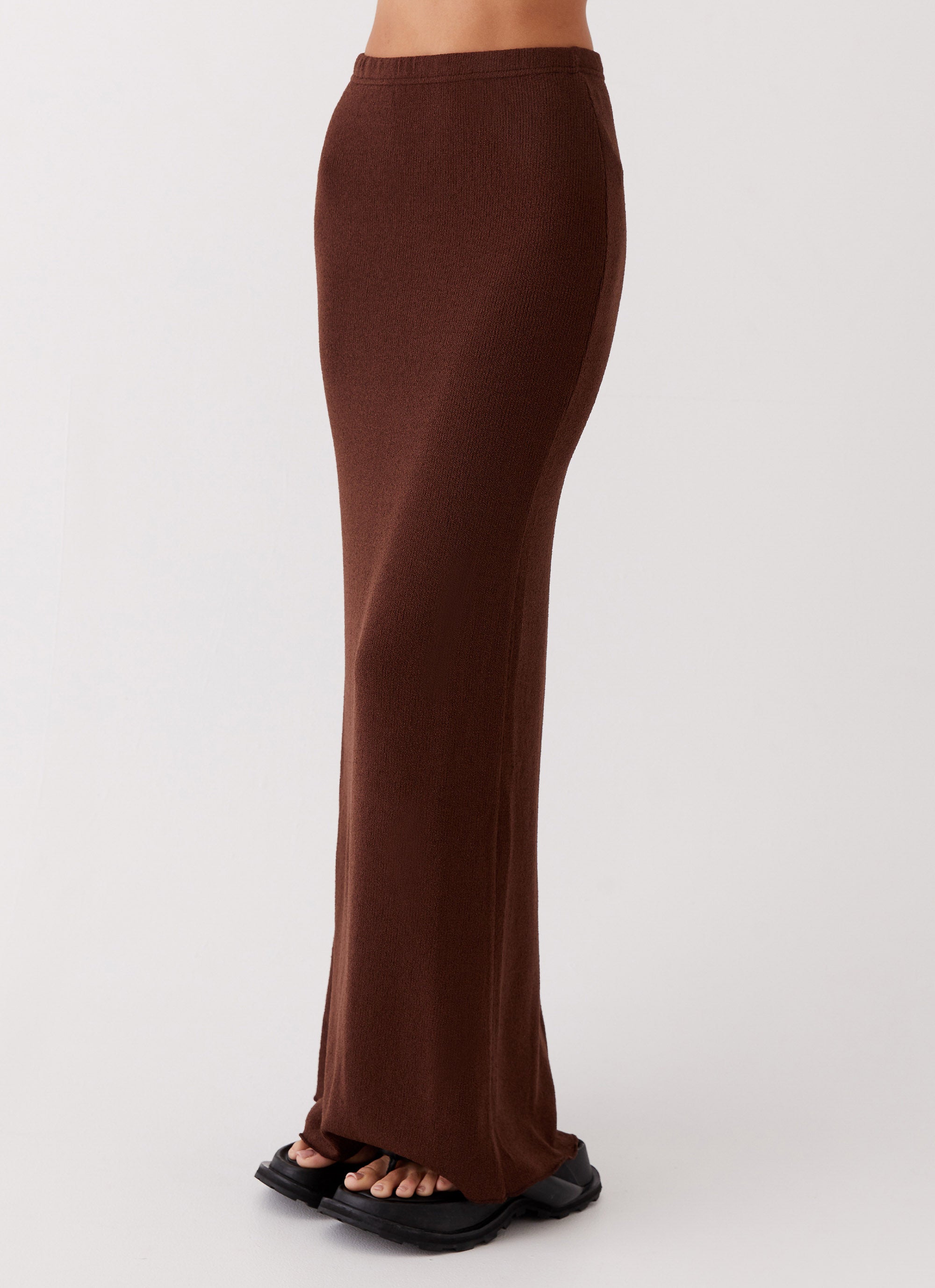 Delicate Lady Knit Maxi Skirt - Chocolate