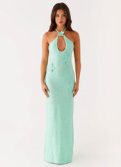 Senna Knit Maxi Dress - Pastel Green