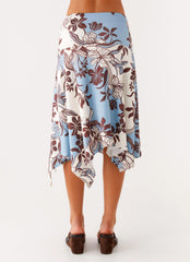 Skye Midi Skirt - Bluewood Blossom